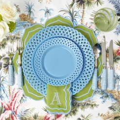 Blue Basketweave Starter Plate