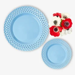 Blue Basketweave Starter Plate