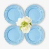 Blue Basketweave Starter Plates (Set of 4)