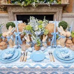 Blue Basketweave Starter Plates (Set of 4)