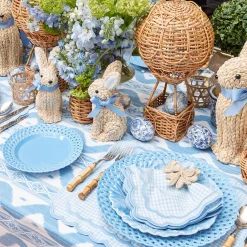 Blue Basketweave Starter Plates (Set of 4)