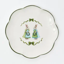 Blue Cottontail Bunny Dinner Plate