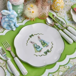 Blue Cottontail Bunny Dinner Plate