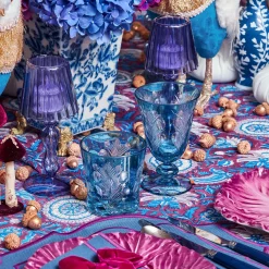 Blue Fern Engraved Glassware (Set of 8)