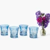 Blue Fern Engraved Water Glasses (Set of 4)