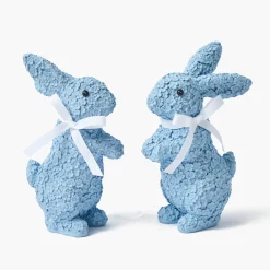 Blue Floral Bunny (Pair)