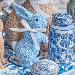 Blue Floral Bunny (Pair)