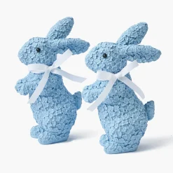 Blue Floral Bunny (Pair)