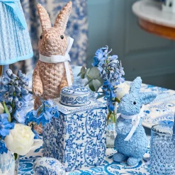 Blue Floral Bunny (Pair)