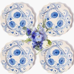 Blue Flowers Dinner Plates (Set of 4)