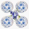 Blue Flowers Starter Plates (Set of 4)