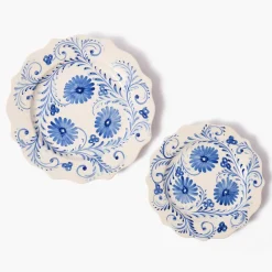 Blue Flowers Starter Plates (Set of 4)