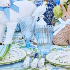 Blue Fluted Wine Glasses (Set of 4)