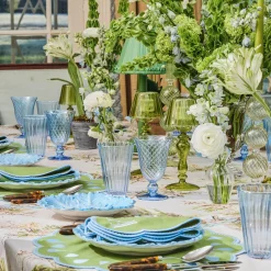 Blue Fluted Wine Glasses (Set of 4)
