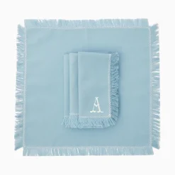 Blue Fringe Napkins (Set of 4)