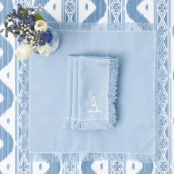 Blue Fringe Napkins (Set of 4)