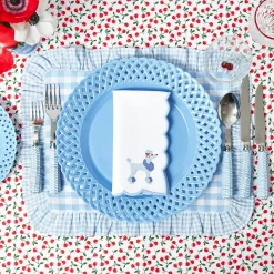 Blue Gingham Ruffle Placemats (Set of 4)