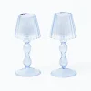 Blue Glass Lantern Tea Light Holder (Pair) - 18 cm