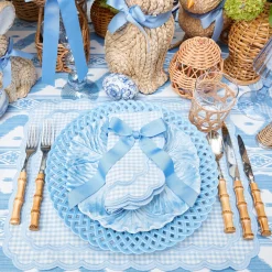 Blue Grosgrain Bow - 20cm (Set of 4)