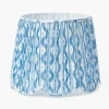 Blue Ikat Deep Scalloped Lampshade (40cm)