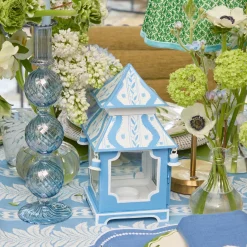 Blue Ikat Pagoda Lantern
