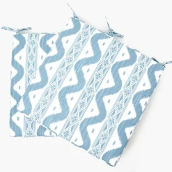 Blue Ikat Seat Pad Cushion