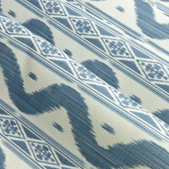 Blue Ikat Stripe Fabric