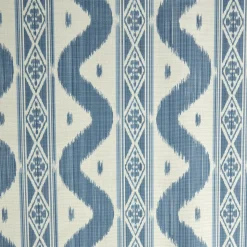 Blue Ikat Stripe Fabric