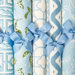 Blue Ikat Stripe Wallpaper