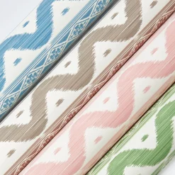 Blue Ikat Stripe Wallpaper