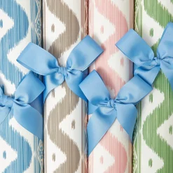 Blue Ikat Stripe Wallpaper