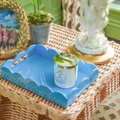 Blue Lacquer Tray Set