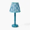 Blue Leonora Lacquer Rechargeable Lamp with Blue Ikat Shade (18cm)