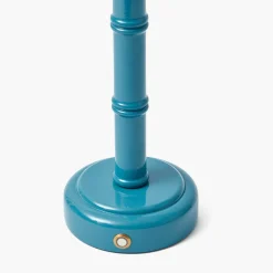 Blue Leonora Lacquer Rechargeable Lamp with Blue Ikat Shade (18cm)