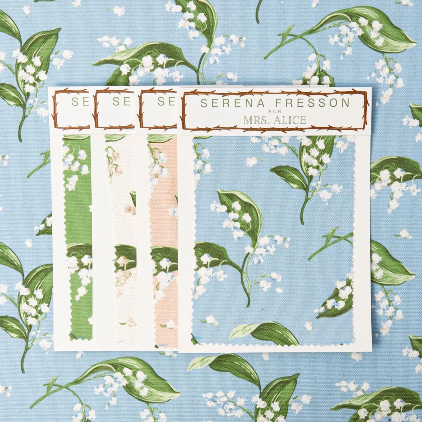 Blue Lily of the Valley Fabric