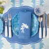 Blue Linen Eloise Placemats & Palm Tree Napkins (Set of 4)