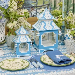 Blue Linen Eloise Placemats & Palm Tree Napkins (Set of 4)