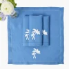 Blue Linen Palm Tree Napkins (Set of 4)