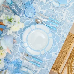 Blue Melamine Bamboo Dinner Plate (Set of 4)