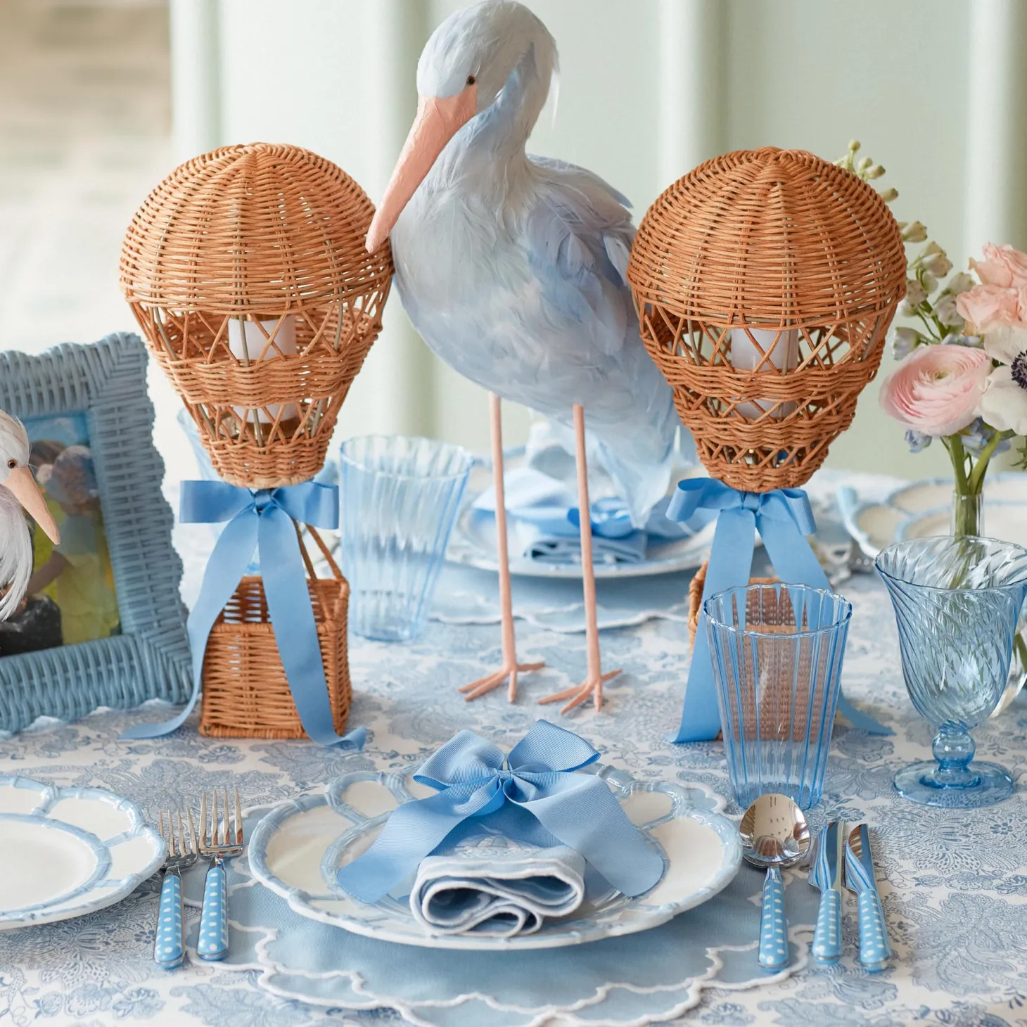 Blue Melamine Bamboo Dinner Plate (Set of 4)