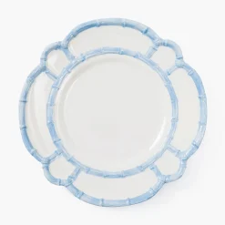 Blue Melamine Bamboo Dinner Plate (Set of 4)