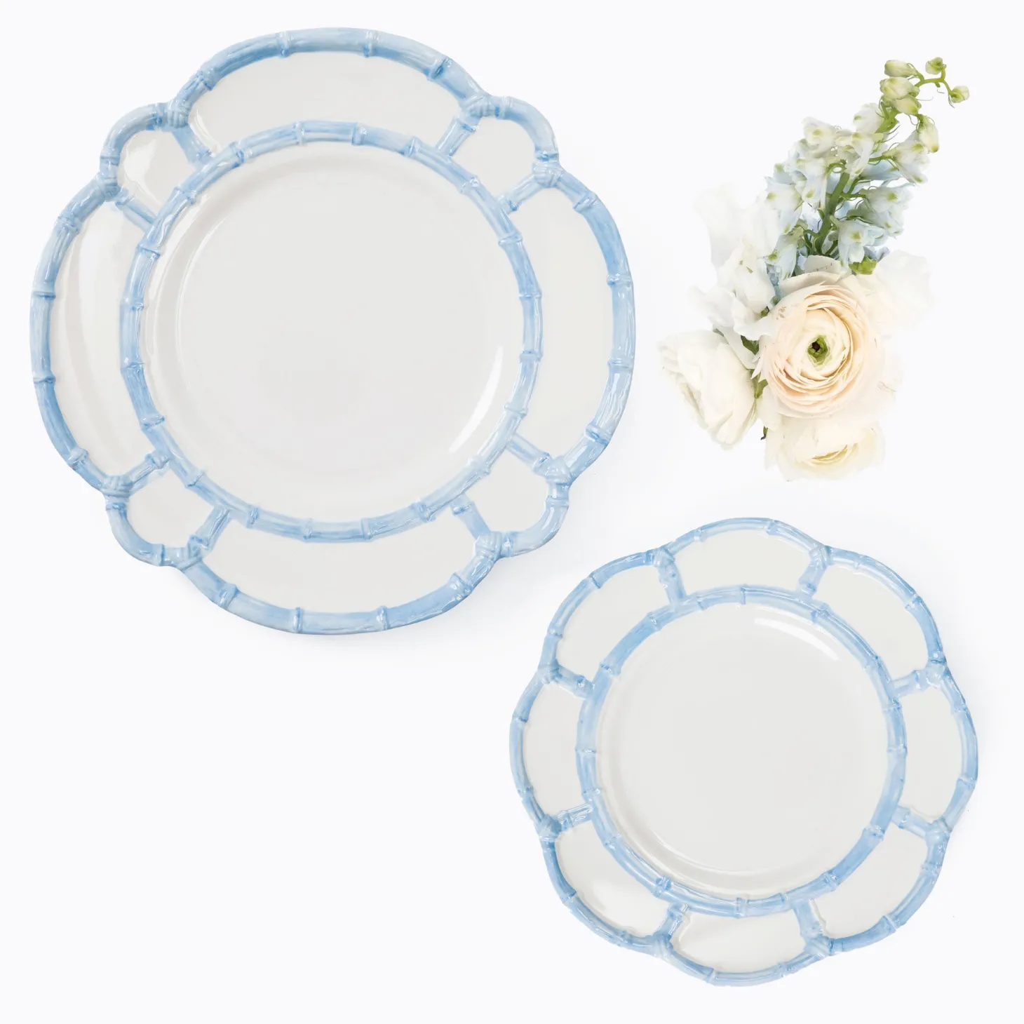 Blue Melamine Bamboo Starter Plates (Set of 4)