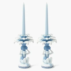 Blue Monkey Candle Holders (Pair)