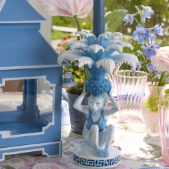 Blue Monkey Candle Holders (Pair)