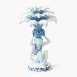 Blue Monkey Candle Holders (Pair)