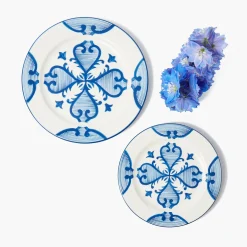 Blue Quatrefoil Starter Plate