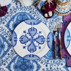 Blue Quatrefoil Starter Plate