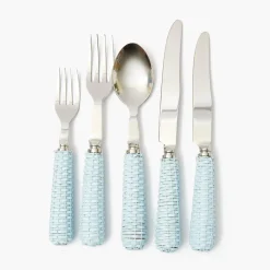 Blue Rattan Cutlery (5 Piece)