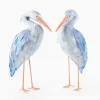 Blue Saskia Stork (Pair) - 44cm
