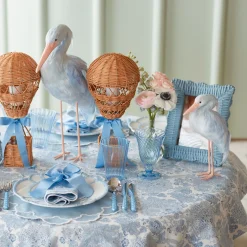 Blue Saskia Stork (Pair) - 25cm